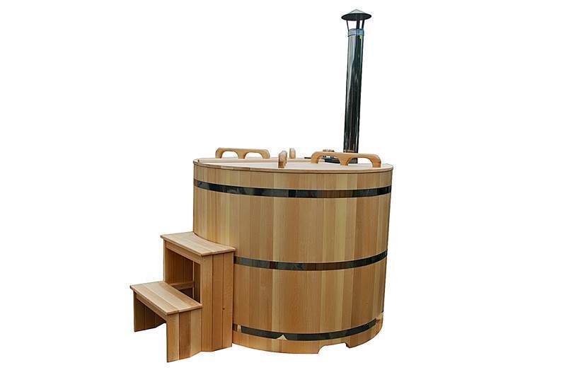 Круглая японская баня «Фурако» со встроенной дровяной печью на 2-3 человек, 1200x1500 мм (рис.4)