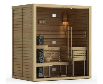 САУНА В СБОРЕ SAWO 1420ML-WD-G (1,4М Х 2,0М, ЕЛЬ, ПОЛНОСТЬЮ СТЕКЛЯННАЯ СТЕНА, ДИЗАЙН WAVE) (рис.2)